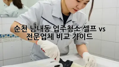 순천 남내동 입주청소, 셀프 vs 전문업체 비교 가이드